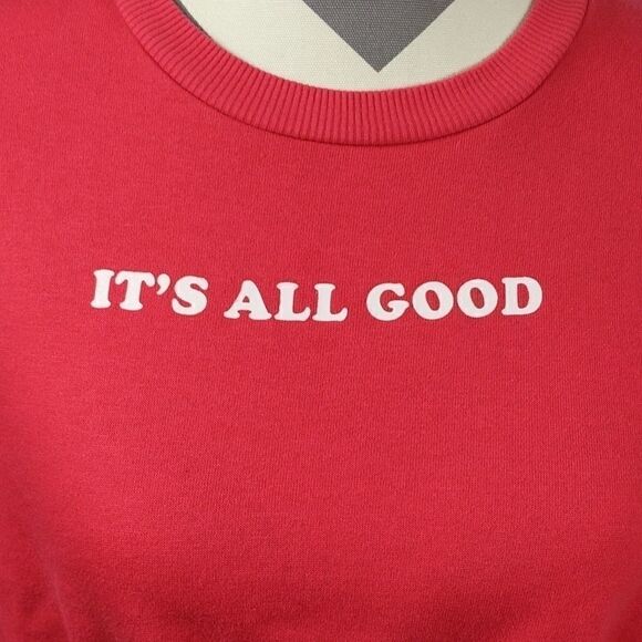 Red Cropped Sweatshirt - Picture 4 of 6